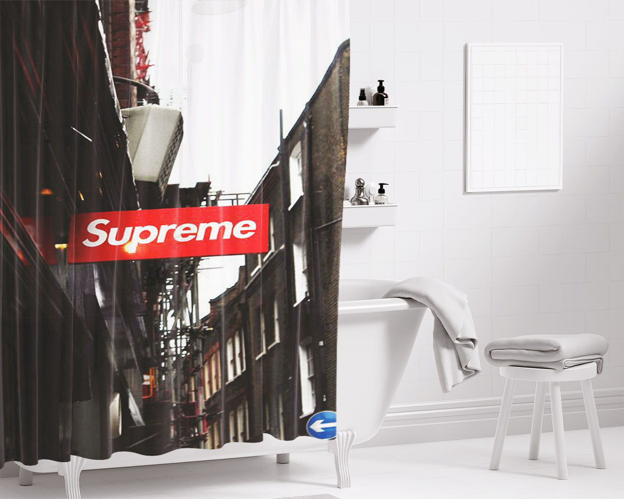 Supreme Store Bathroom Shower Curtain Fabric Waterproof | 66 X 72 Inch