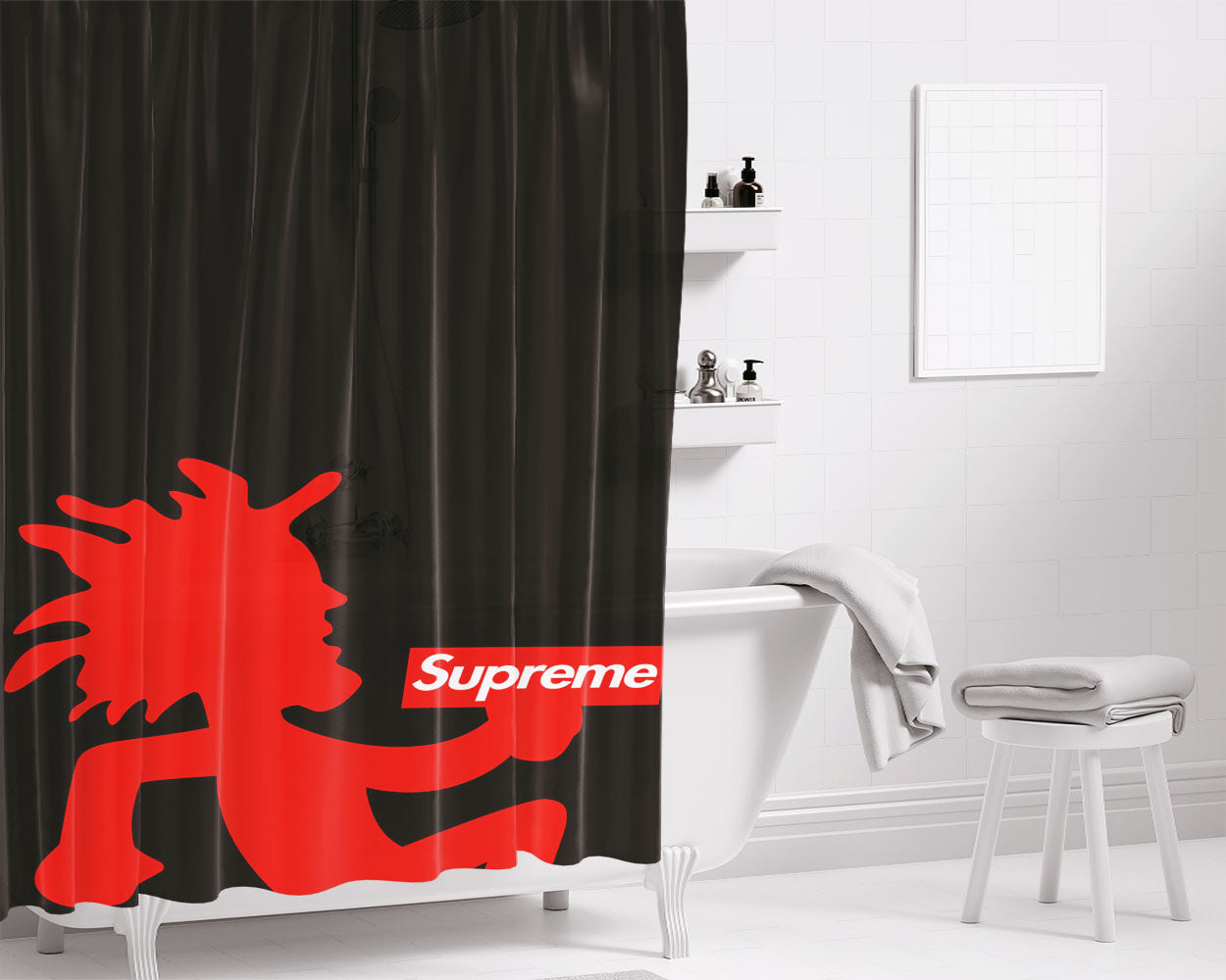 Supreme The Gun Bathroom Shower Curtain Fabric Waterproof | 66 X 72 Inch