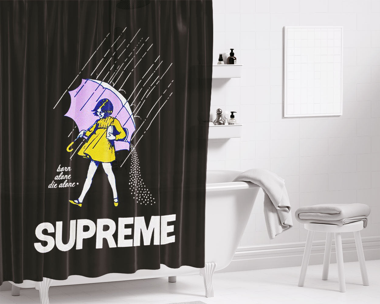 Supreme Umberella Bathroom Shower Curtain Fabric Waterproof | 66 X 72 Inch