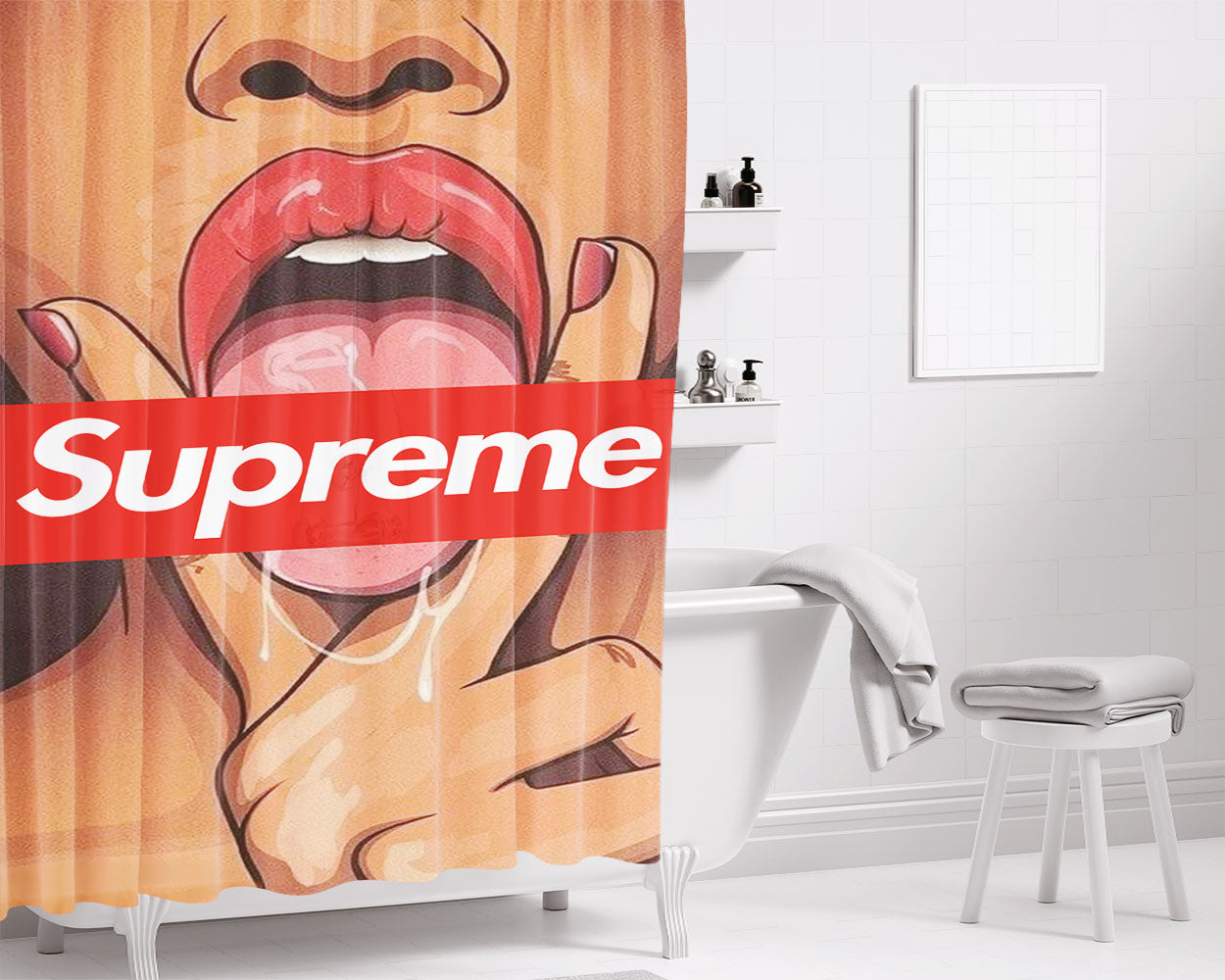 Supreme Woman Bathroom Shower Curtain Fabric Waterproof | 66 X 72 Inch