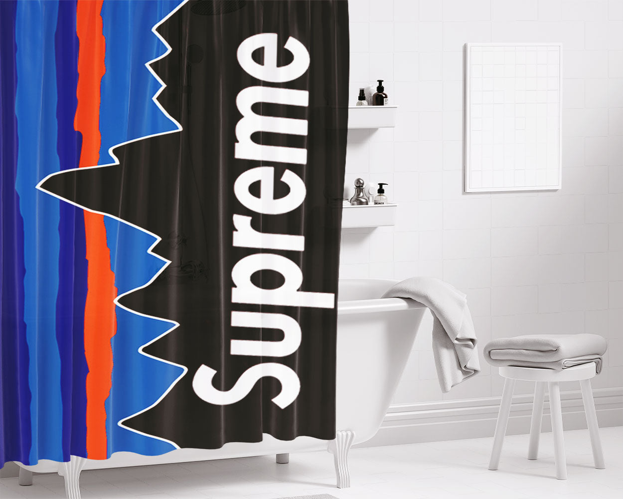 Supreme X Patagonia Bathroom Shower Curtain Fabric Waterproof | 66 X 72 Inch