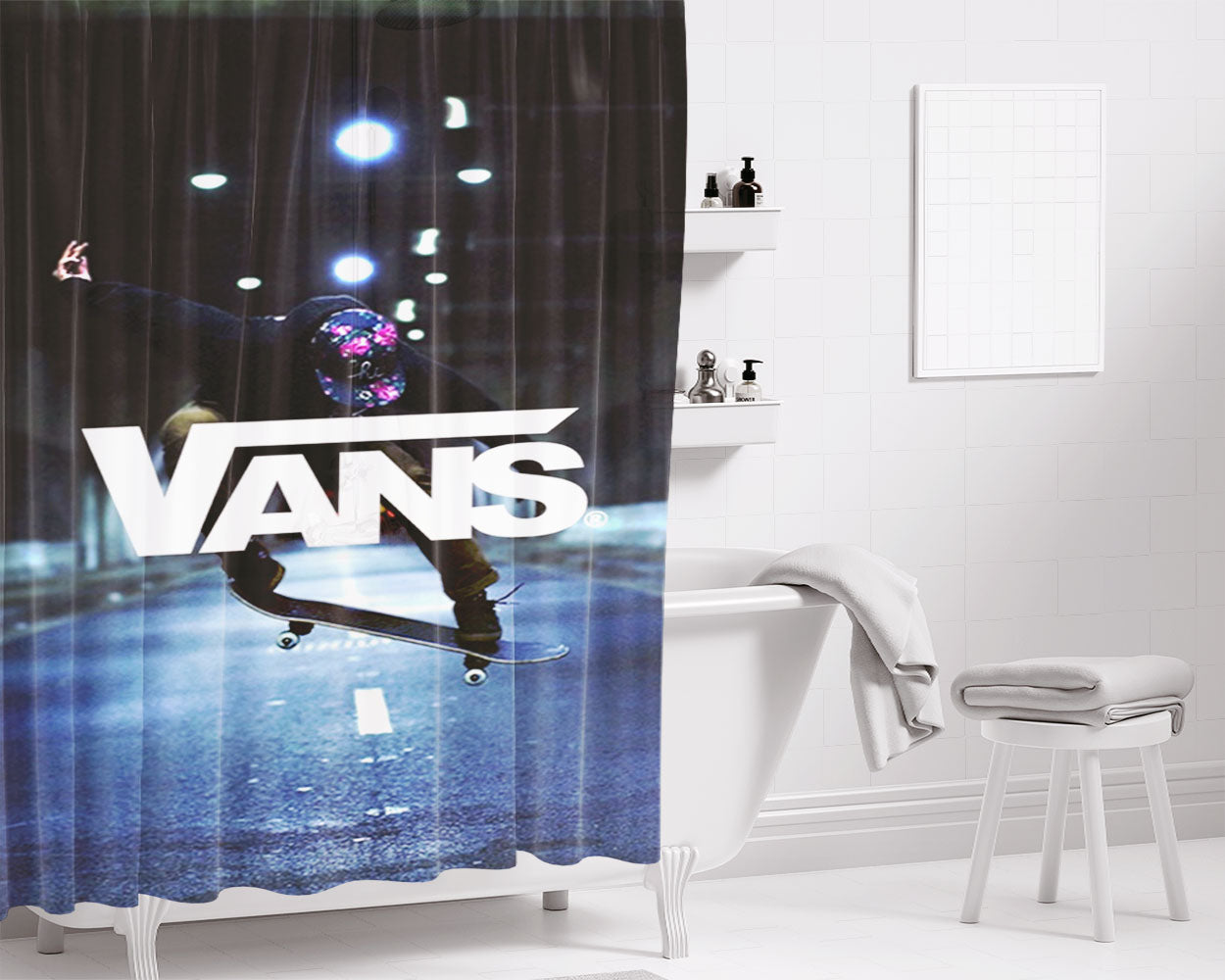 Vans Arrived Today Street Bathroom Shower Curtain Fabric Waterproof | 66 X 72 Inch