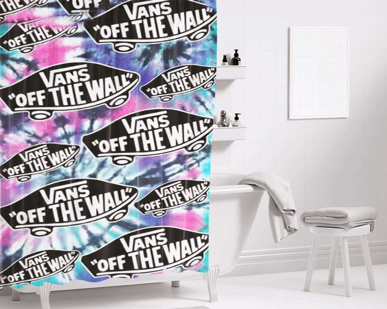Vans Logo All Cricket Bathroom Shower Curtain Fabric Waterproof | 66 X 72 Inch