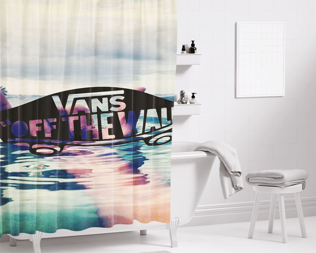Vans Of The Wall Bathroom Shower Curtain Fabric Waterproof | 66 X 72 Inch