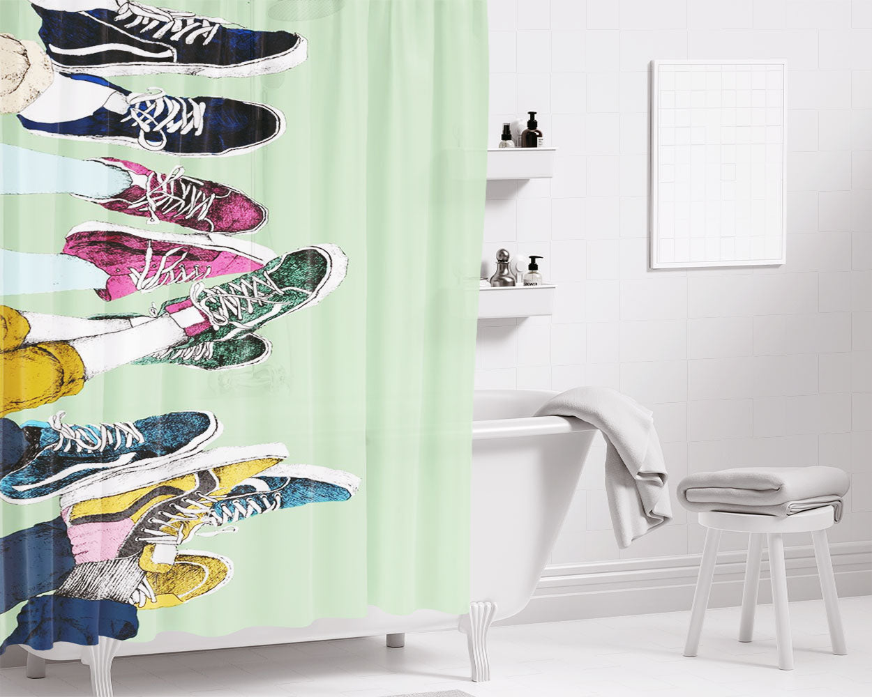 Vans Shoes Colleges Bathroom Shower Curtain Fabric Waterproof | 66 X 72 Inch