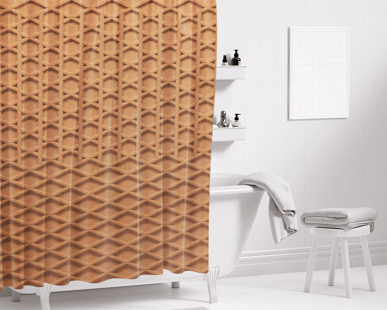 Vans Sole Pattern Bathroom Shower Curtain Fabric Waterproof | 66 X 72 Inch