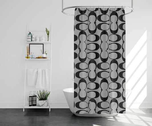 Coach Silver Shower Curtain Farmhouse Bathroom Decor