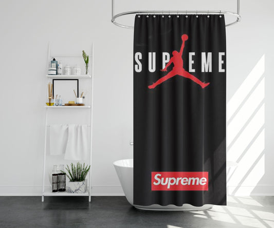 Jordan Supreme Black Shower Curtain Farmhouse Bathroom Decor