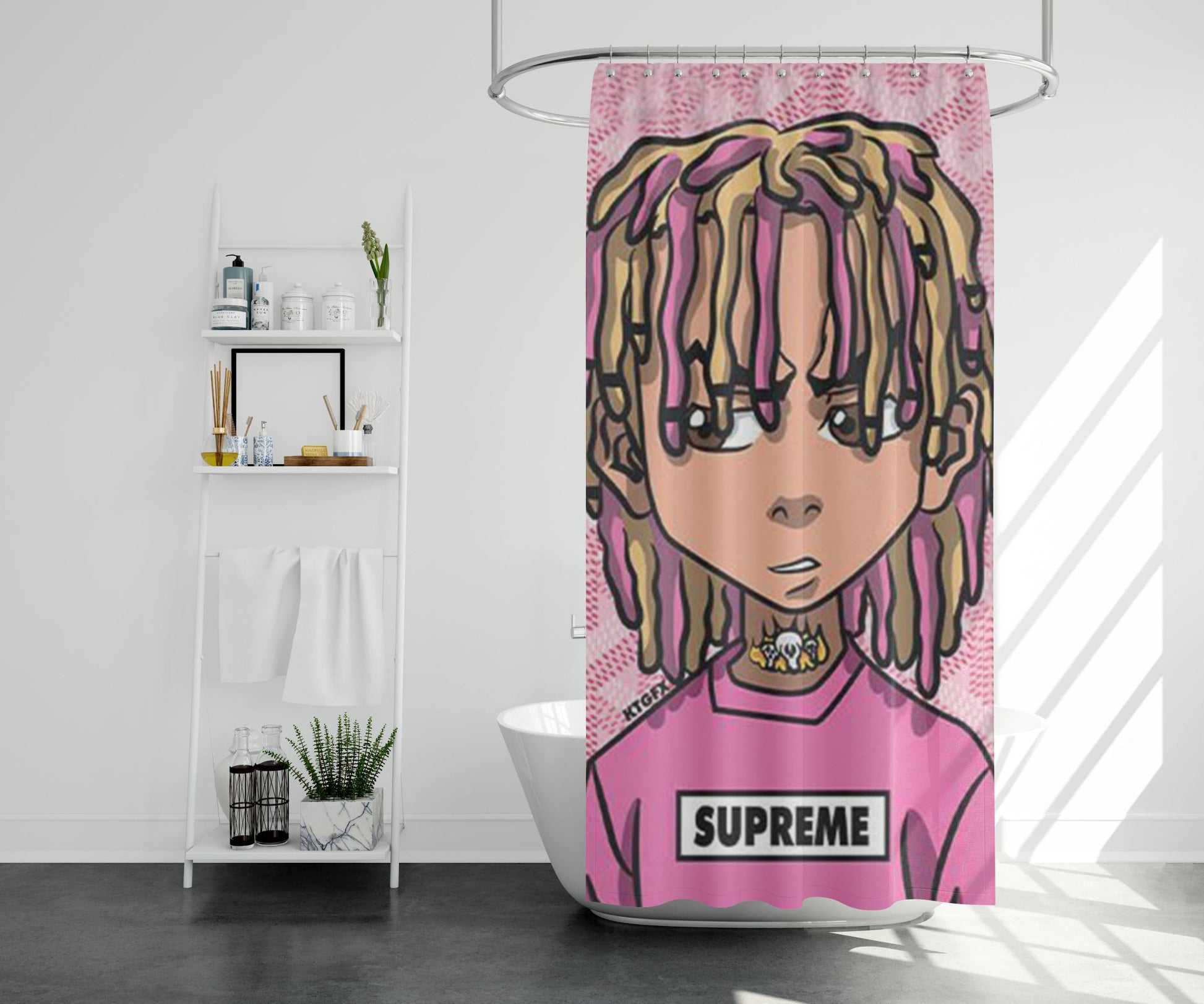 Lil Pump Boss Supreme Shower Curtain Farmhouse Bathroom Decor