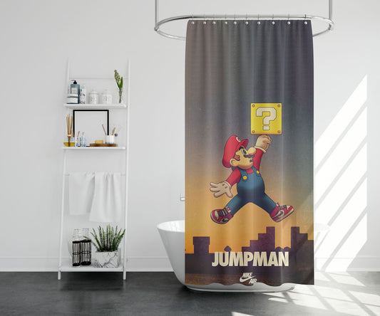Micheal Jordan Super Mario Supreme Shower Curtain Farmhouse Bathroom Decor