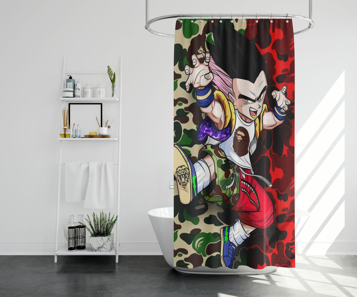 Supreme Bape Goku Shower Curtain Farmhouse Bathroom Decor