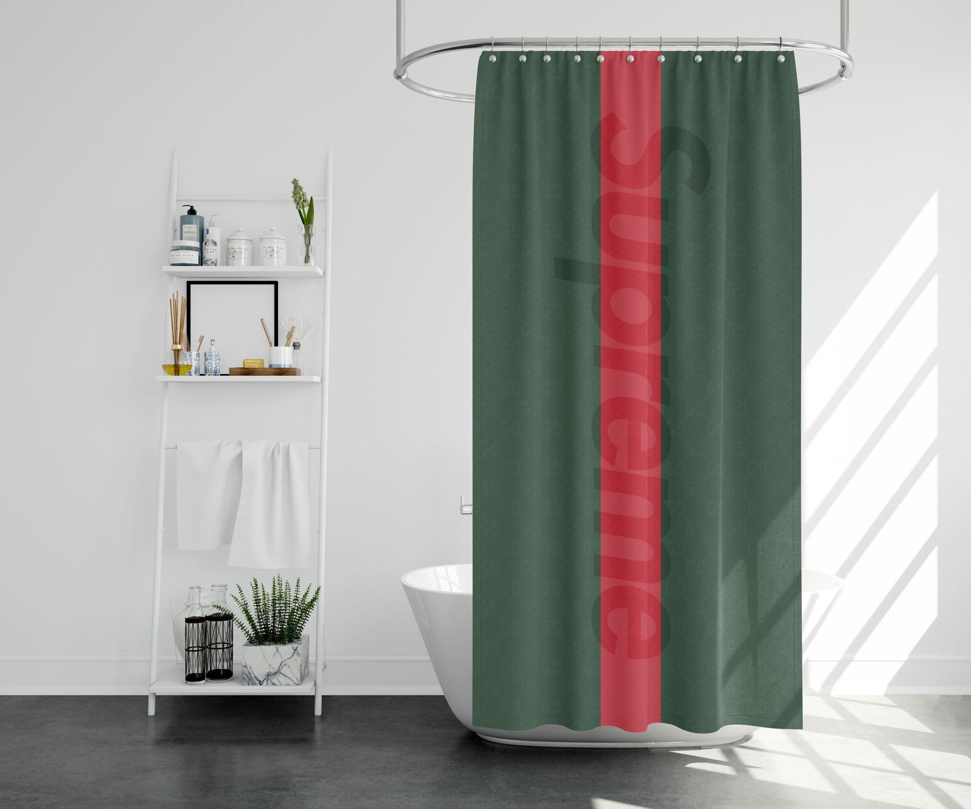 Supreme Gucci Shower Curtain Farmhouse Bathroom Decor