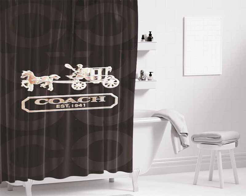 Coach Bag Logo Bathroom Shower Curtain Fabric Waterproof | 66 X 72 Inch
