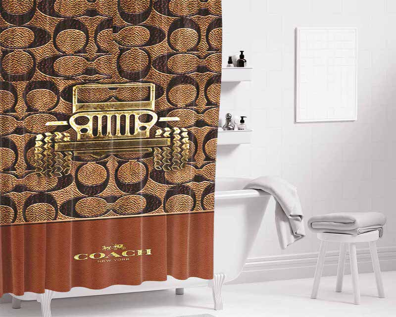 Coach New York Jeep Bathroom Shower Curtain Fabric Waterproof | 66 X 72 Inch