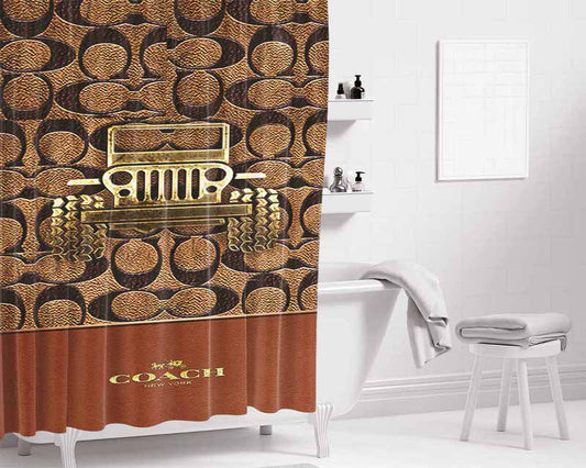 Coach New York Jeep Bathroom Shower Curtain Fabric Waterproof | 66 X 72 Inch