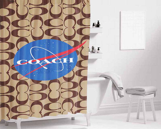 Coach New York X Nasa Bathroom Shower Curtain Fabric Waterproof | 66 X 72 Inch