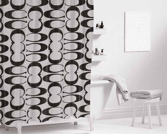 Coach Silver Bathroom Shower Curtain Fabric Waterproof | 66 X 72 Inch