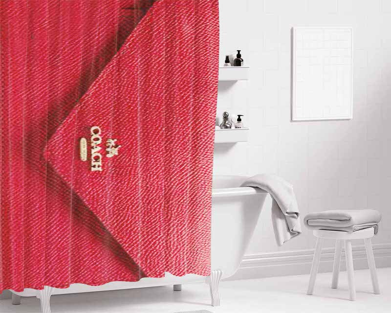 Coach Soft Wallet Bathroom Shower Curtain Fabric Waterproof | 66 X 72 Inch