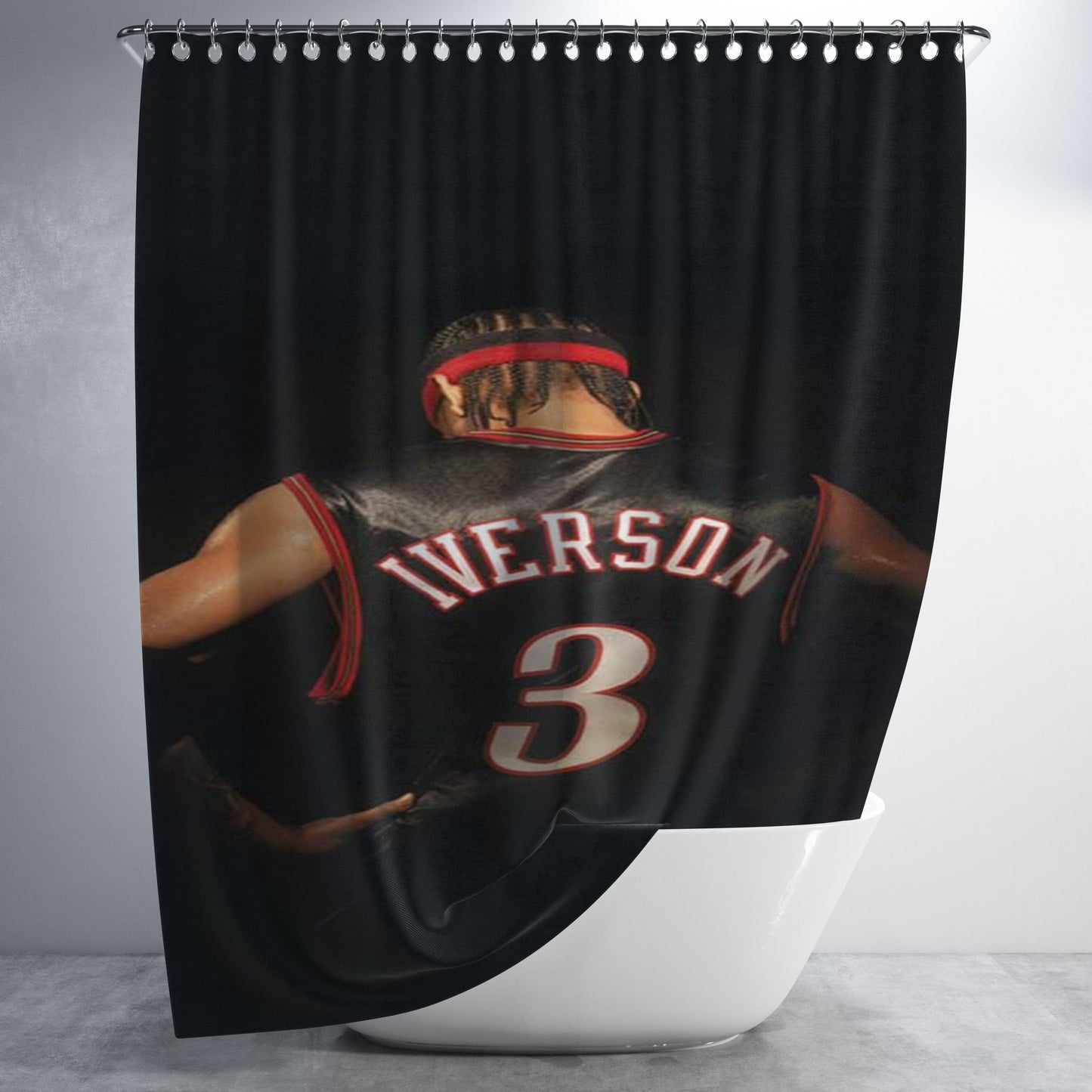 Allen Iverson 3 Basketball Bathroom Shower Curtain Fabric Waterproof | 66 X 72 Inch