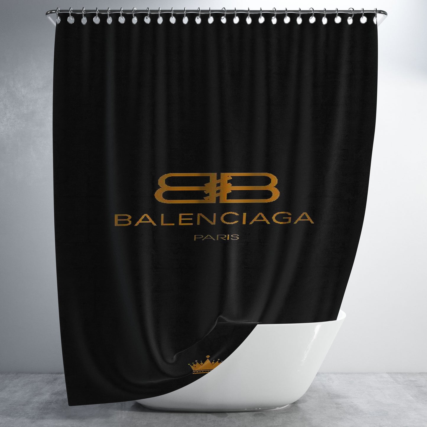 Balenciaga Paris Emblem Bathroom Shower Curtain Fabric Waterproof | 66 X 72 Inch