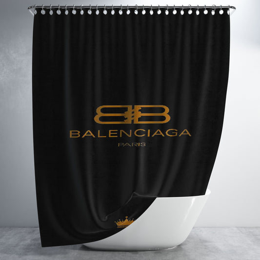 Personalized Balenciaga Paris Emblem Shower Curtain Farmhouse Bathroom Decor