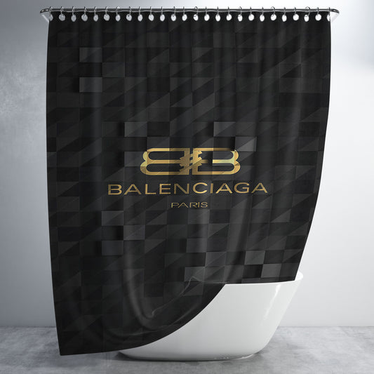 Personalized Balenciaga Paris Shower Curtain Farmhouse Bathroom Decor