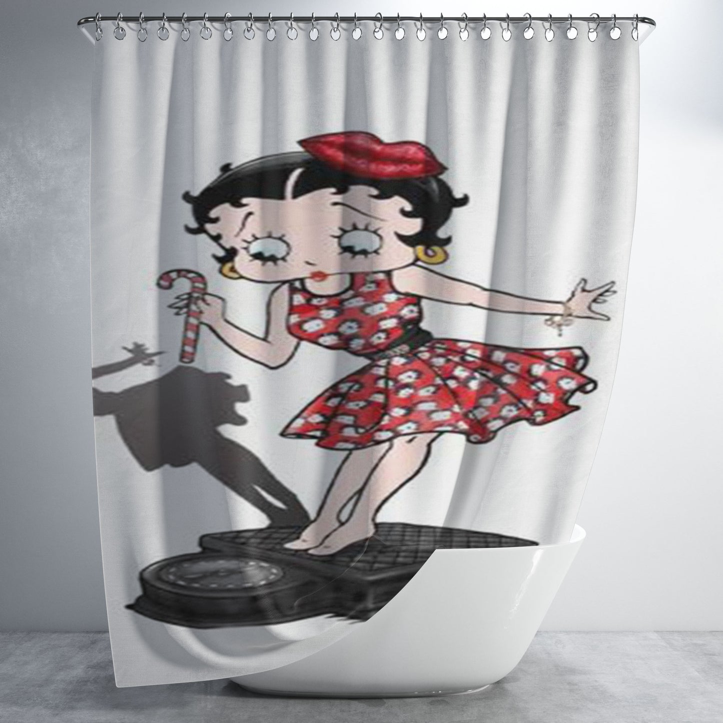 Betty Boop Comic Girl 4 Bathroom Shower Curtain Fabric Waterproof | 66 X 72 Inch