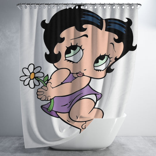 Personalized Betty Boop Cute Shower Curtain Farmhouse Bathroom Decor