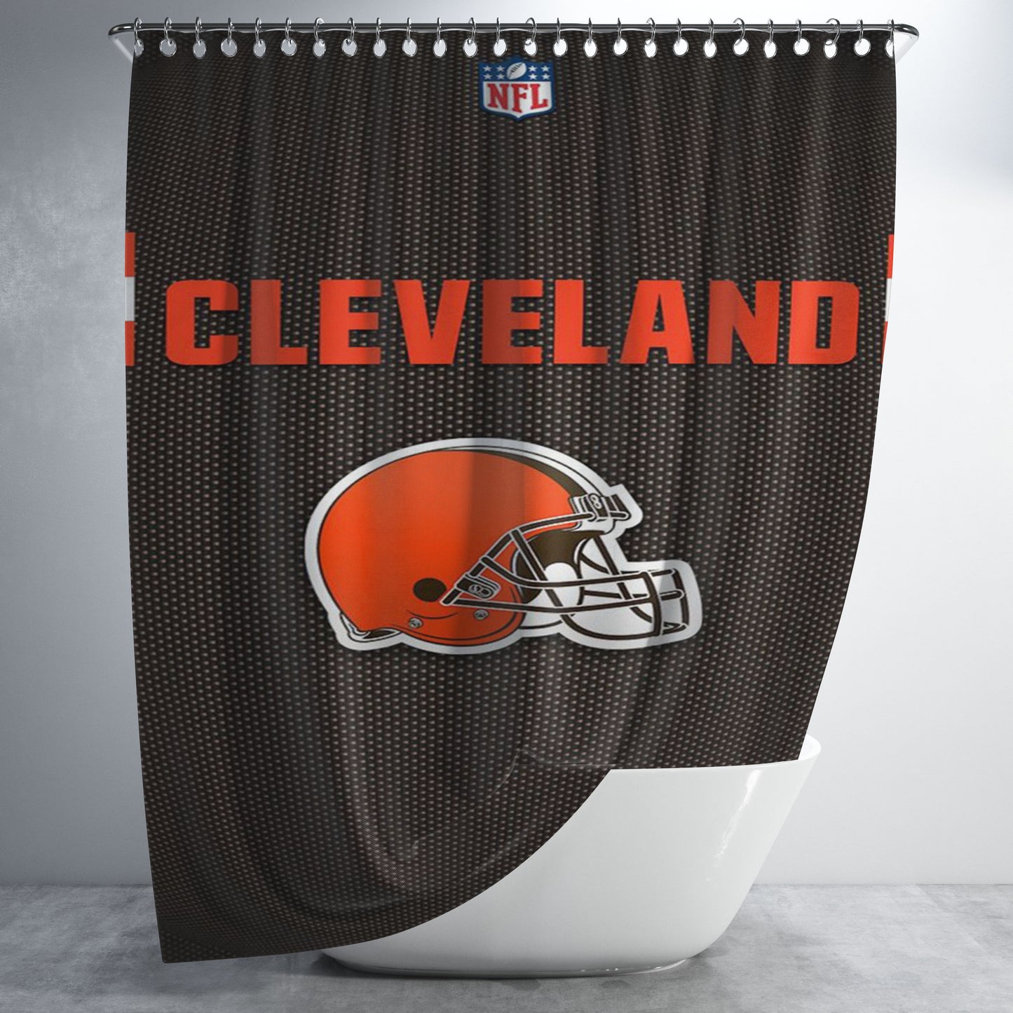 Cleveland Browns 1 Bathroom Shower Curtain Fabric Waterproof | 66 X 72 Inch