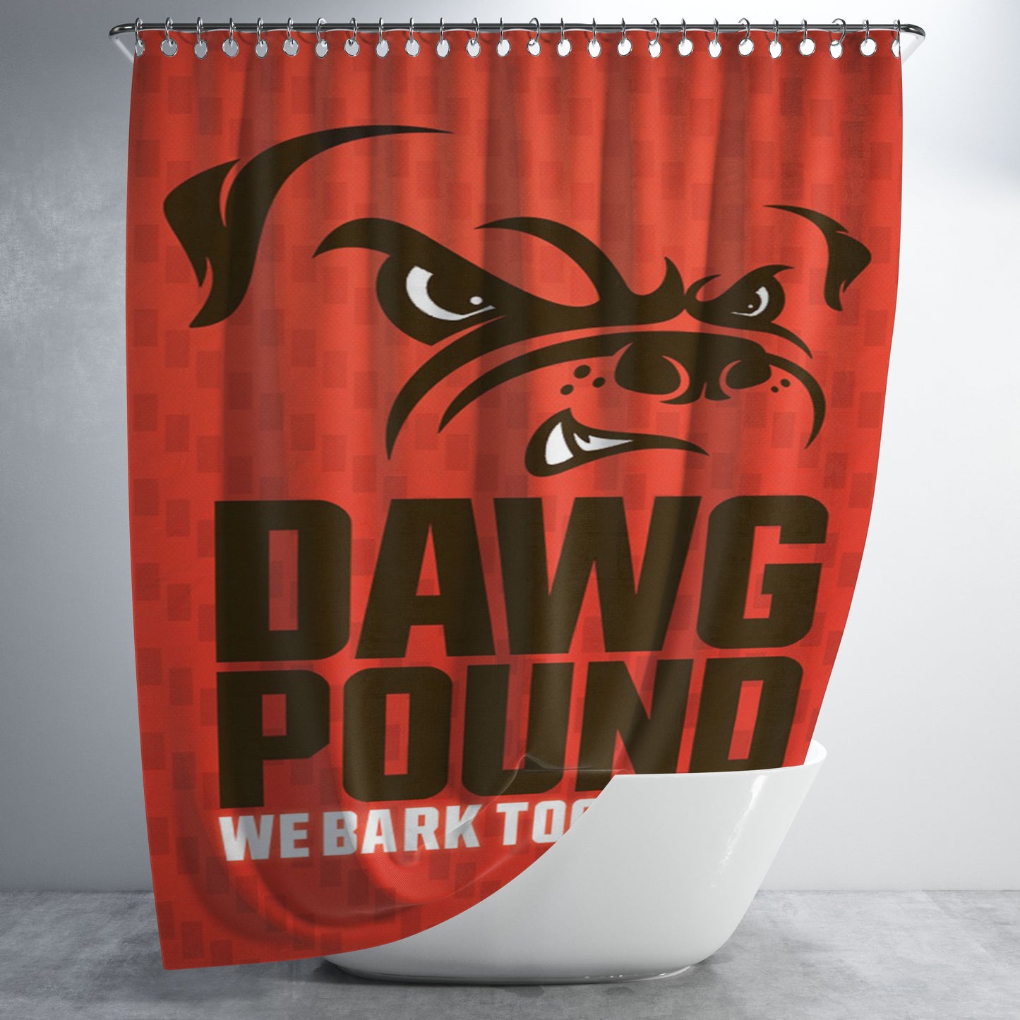 Cleveland Browns Dawg Pound Bark Together Bathroom Shower Curtain Fabric Waterproof | 66 X 72 Inch