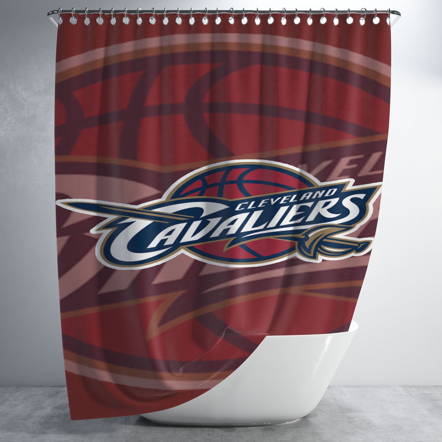 Cleveland Cavaliers Basket Ball Bathroom Shower Curtain Fabric Waterproof | 66 X 72 Inch