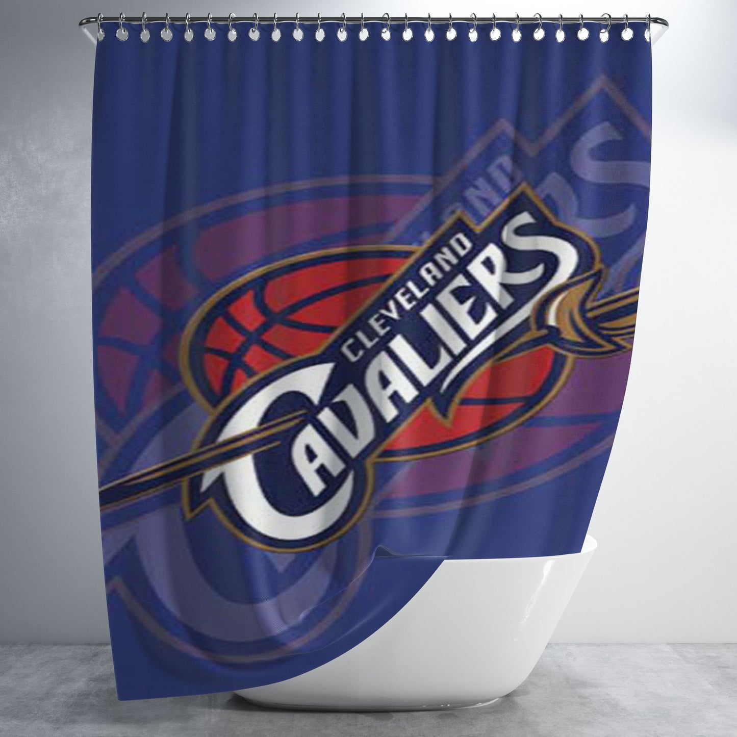 Cleveland Cavaliers Logo Fade Bathroom Shower Curtain Fabric Waterproof | 66 X 72 Inch