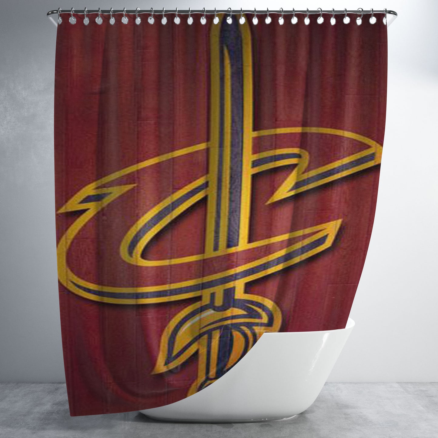 Cleveland Cavaliers Logo Bathroom Shower Curtain Fabric Waterproof | 66 X 72 Inch