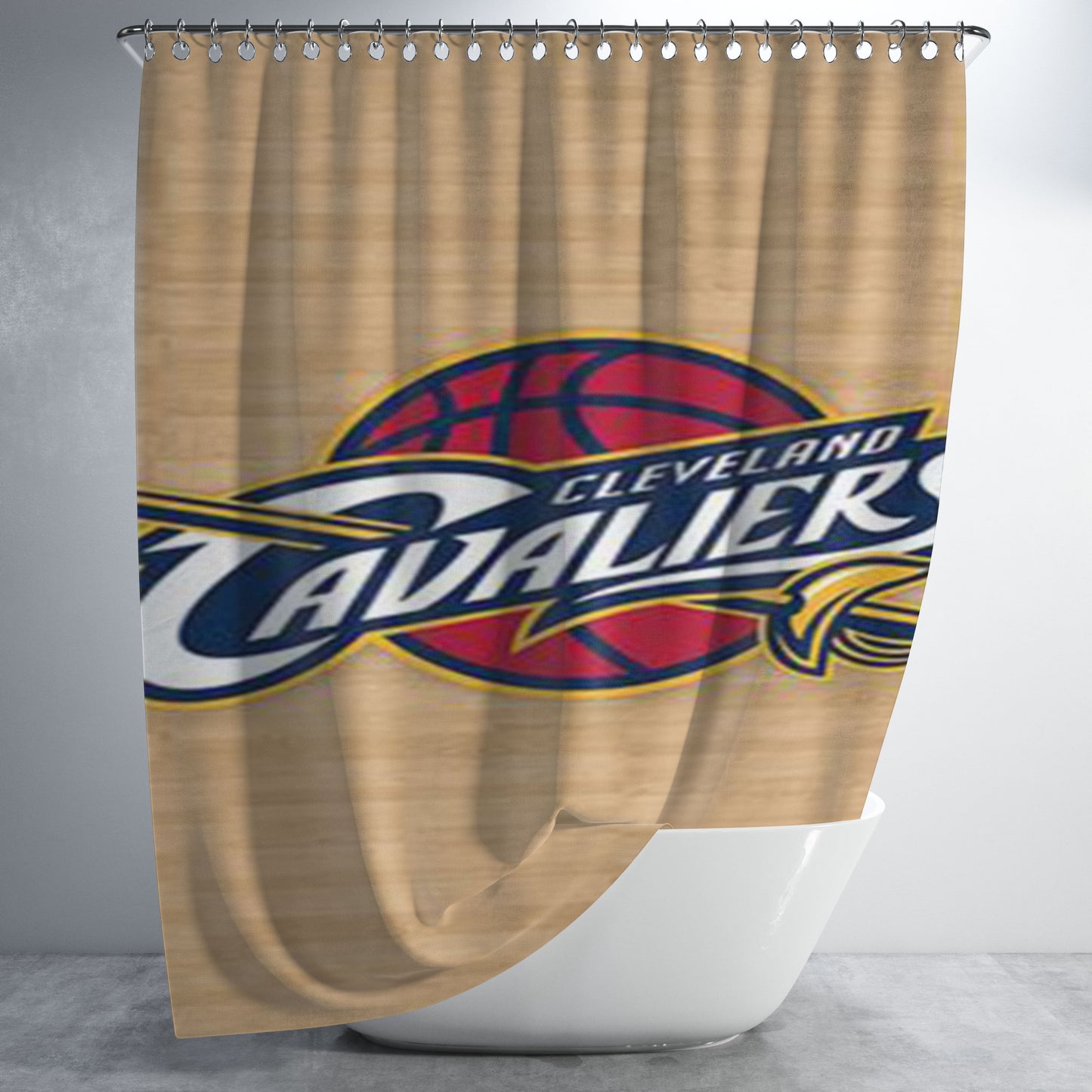 Cleveland Cavaliers Wood Bathroom Shower Curtain Fabric Waterproof | 66 X 72 Inch