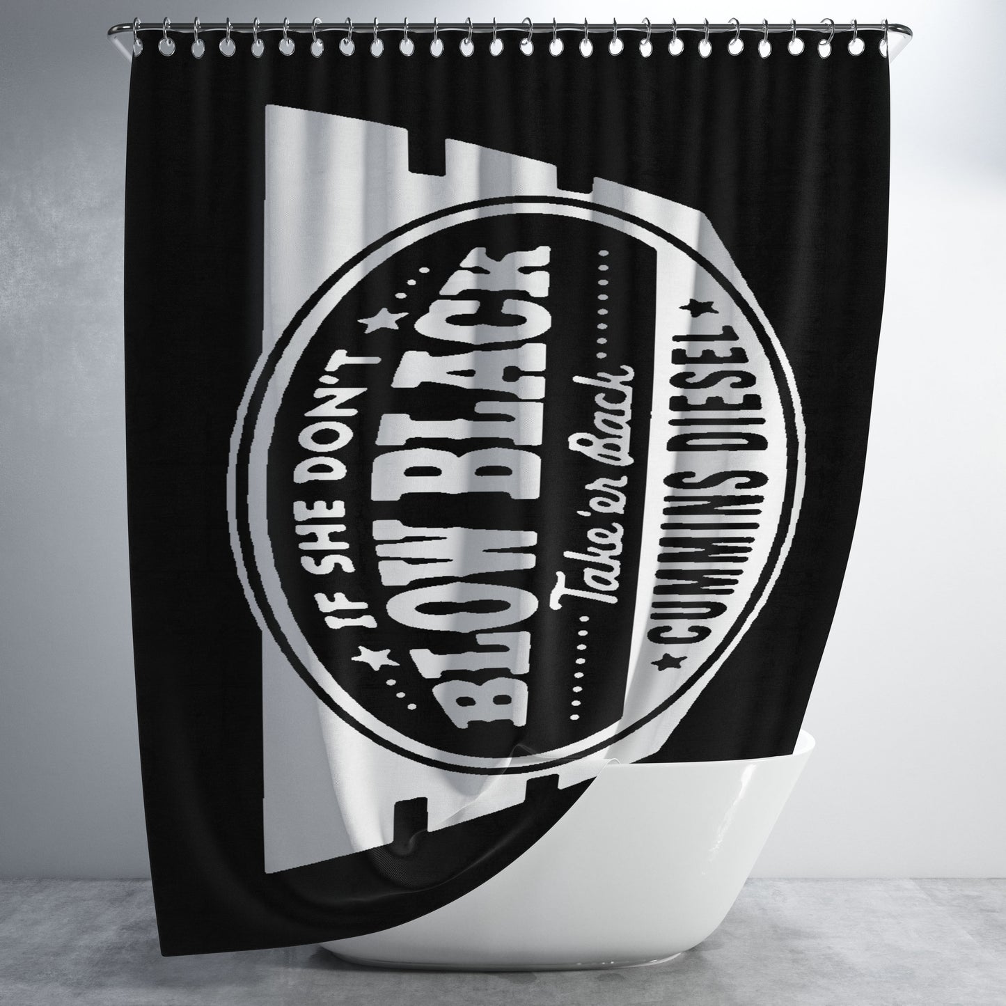 Cummins Diesel Bathroom Shower Curtain Fabric Waterproof | 66 X 72 Inch