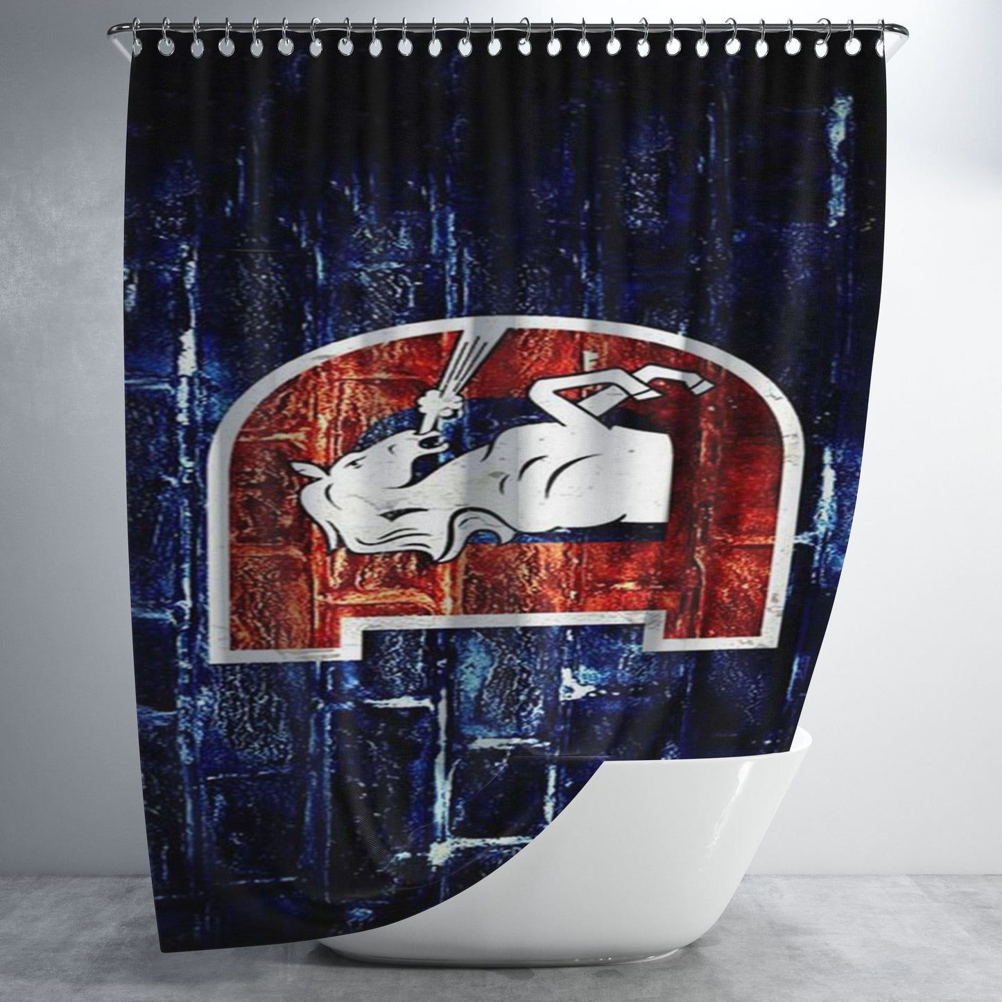 Denver Broncos 2 Bathroom Shower Curtain Fabric Waterproof | 66 X 72 Inch