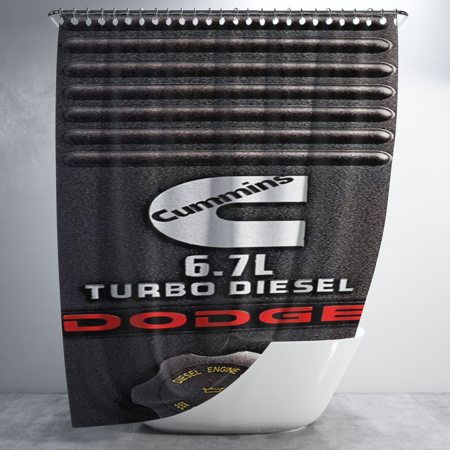 Dodge Cummins Turbo Diesel Bathroom Shower Curtain Fabric Waterproof | 66 X 72 Inch