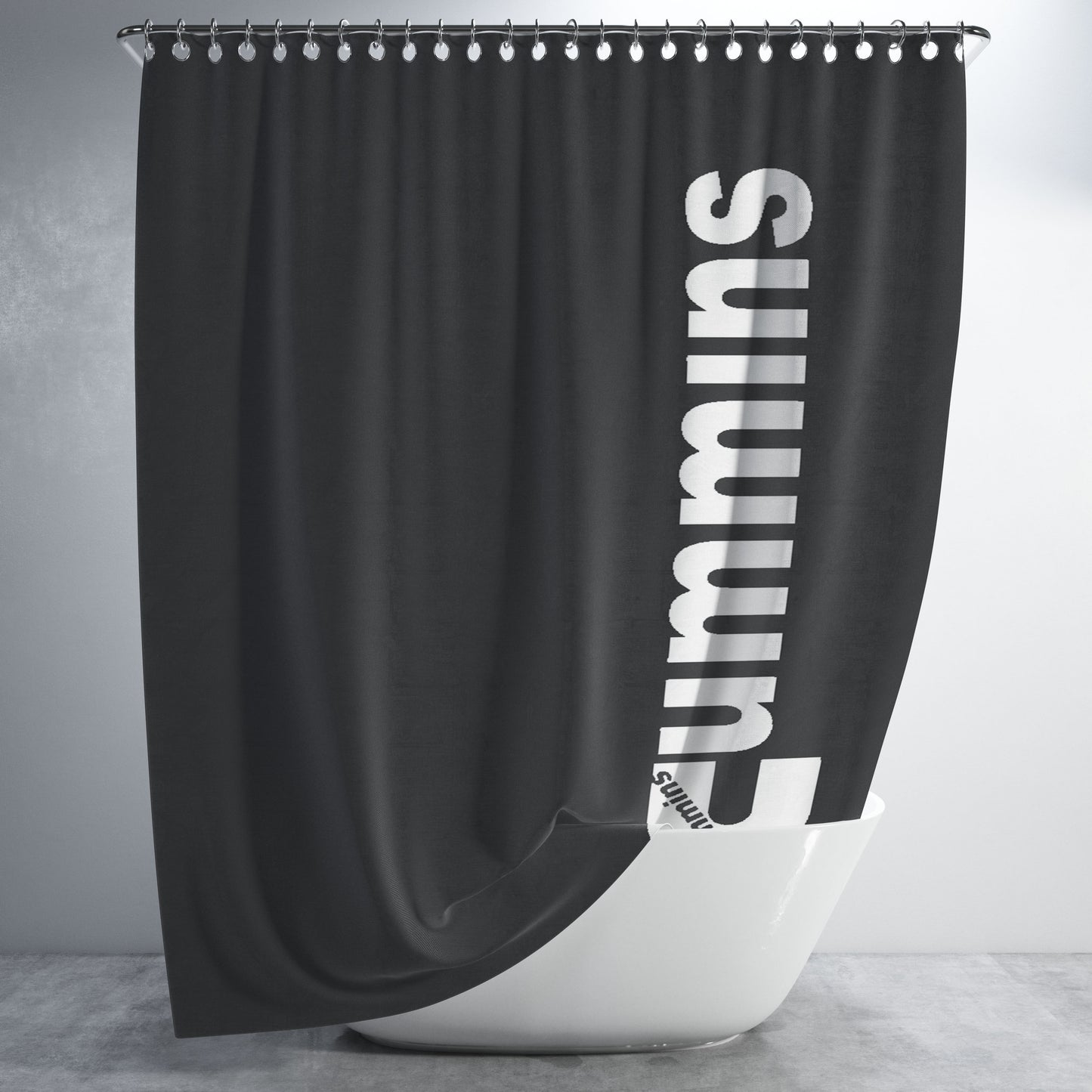 Grey Cummins Diesel Logo Bathroom Shower Curtain Fabric Waterproof | 66 X 72 Inch