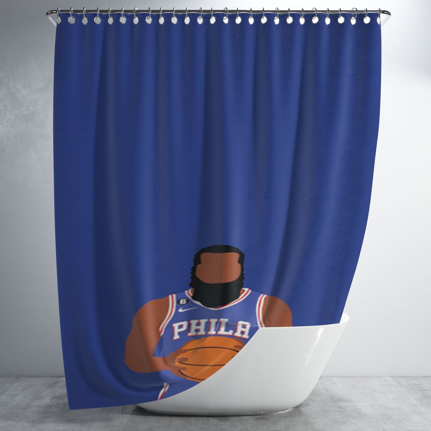 Harden - Basketball Bathroom Shower Curtain Fabric Waterproof | 66 X 72 Inch