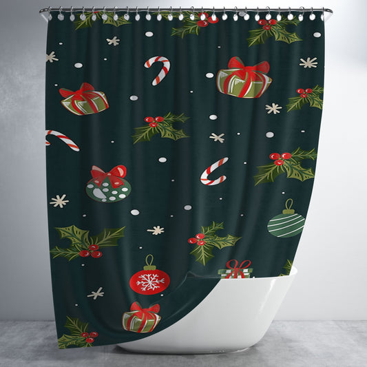 Personalized It'S Christmas Time Shower Curtain Farmhouse Bathroom Decor