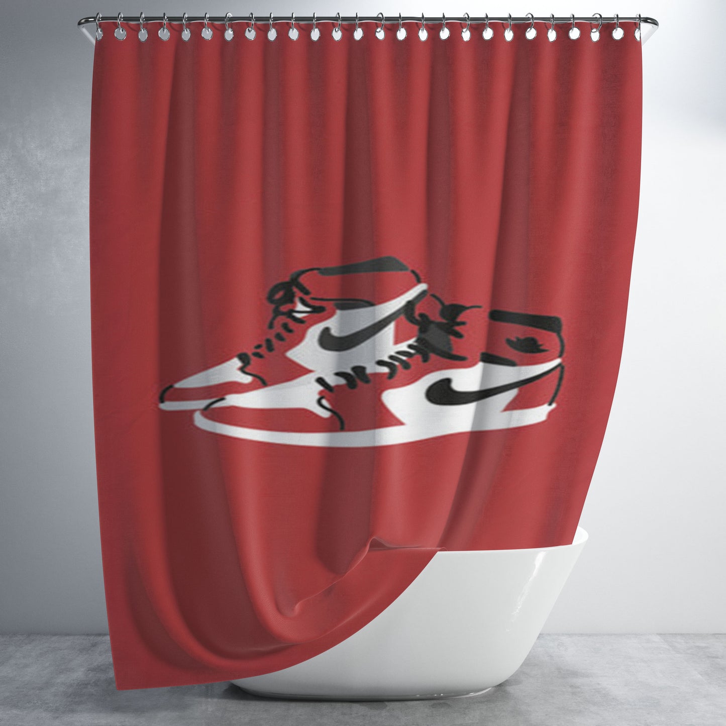 Jordans - Basketball Bathroom Shower Curtain Fabric Waterproof | 66 X 72 Inch