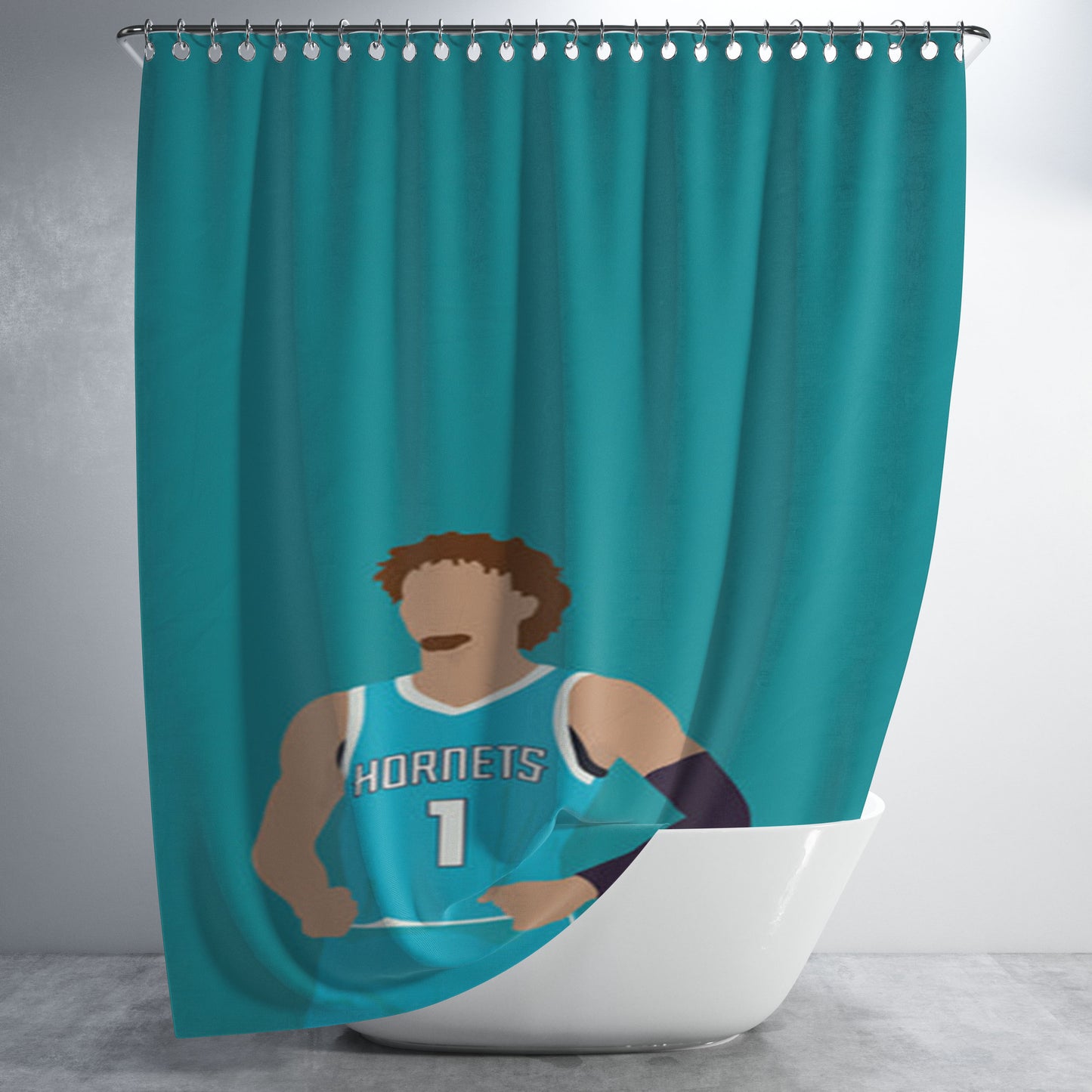 Lamelo - Basketball Bathroom Shower Curtain Fabric Waterproof | 66 X 72 Inch