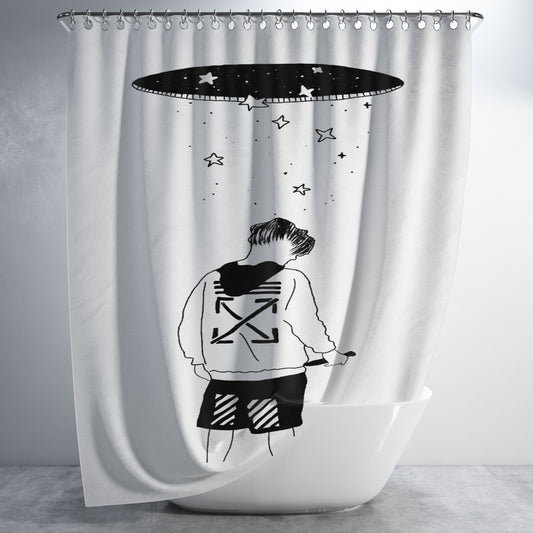 Personalized Marcus Martinus Off White Shower Curtain Farmhouse Bathroom Decor