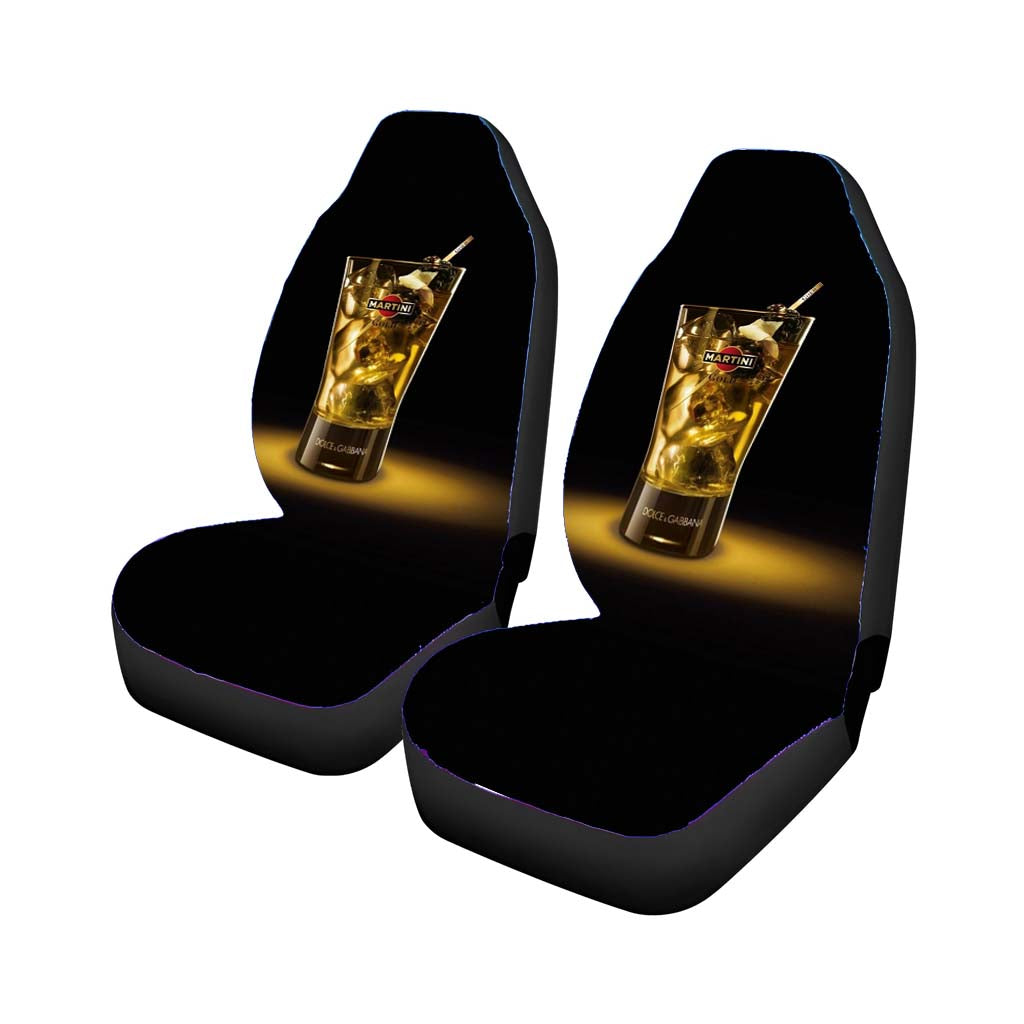 Martini Gold Drink Alcohol Glass Car Seat Covers