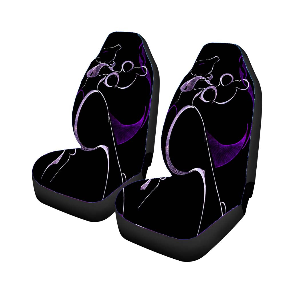 Mewtwo Pokemon Line Art On Black Car Seat Covers