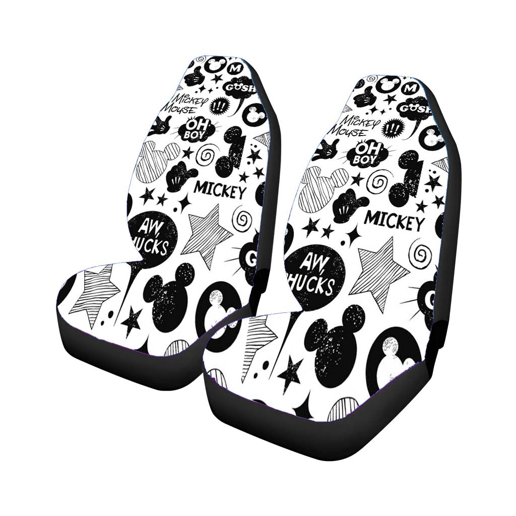 Mickey Mouse Black White 3 Car Seat Covers