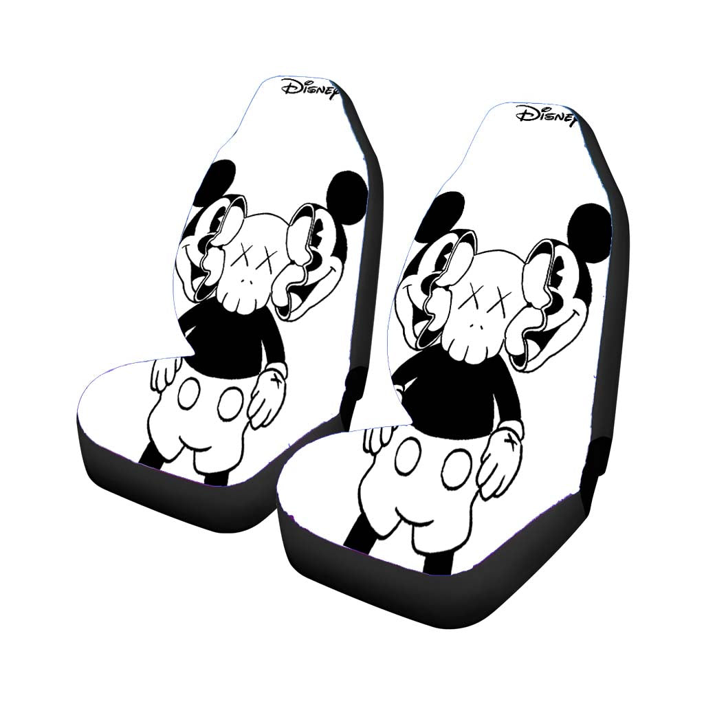 Mickey Mouse X Kaws Siluet Bw Car Seat Covers