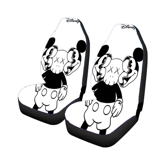 Mickey Mouse X Kaws Siluet Bw Car Seat Covers Universal Fit