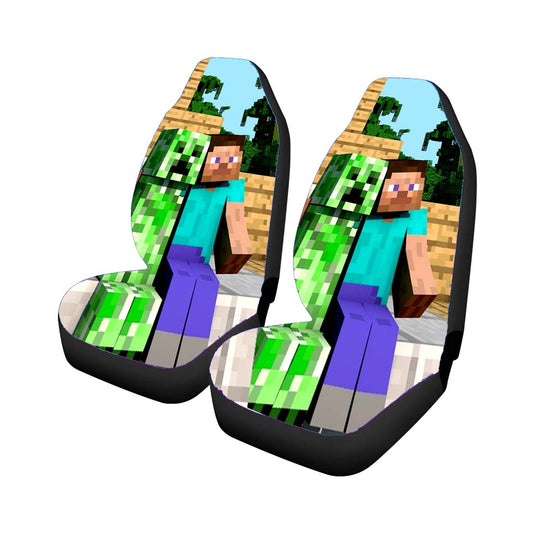 Minecraft Steve Creeper Car Seat Covers Universal Fit