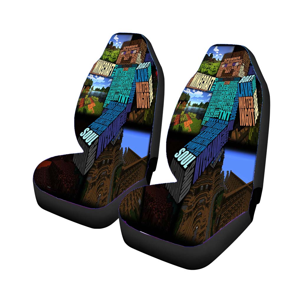 Minecraft Steve Typograpghy Car Seat Covers